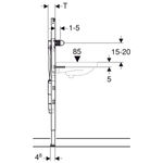 Bastidor para lavabo Geberit Duofix, 130 cm, grifo mural electrónico: 50x130x7.4cm,